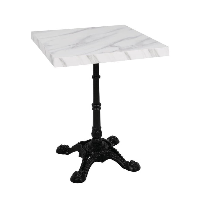 Bolero Pre-Drilled Square Table Top Marble Effect 600mm Bolero