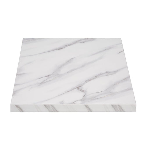 Bolero Pre-Drilled Square Table Top Marble Effect 600mm Bolero