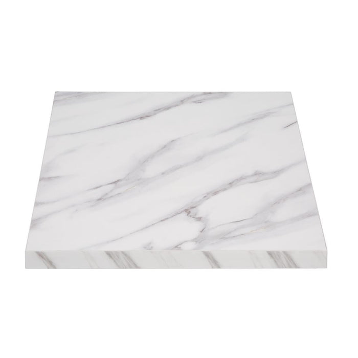 Bolero Pre-Drilled Square Table Top Marble Effect 600mm Bolero