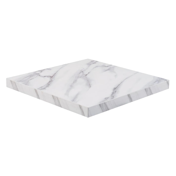 Bolero Pre-Drilled Square Table Top Marble Effect 600mm Bolero