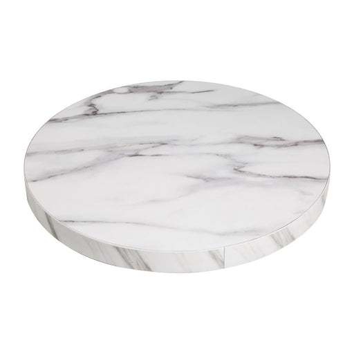 Bolero Pre-drilled Round Table Top Marble Effect 600mm Bolero