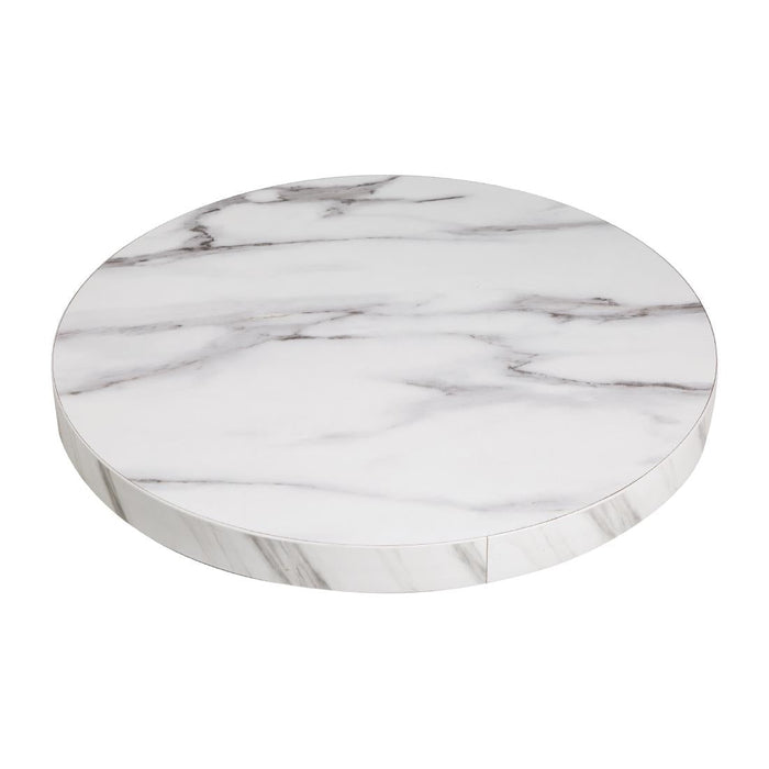 Bolero Pre-drilled Round Table Top Marble Effect 600mm Bolero