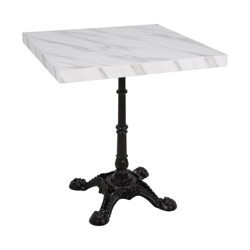 Bolero Pre-Drilled Square Table Top Marble Effect 700mm Bolero