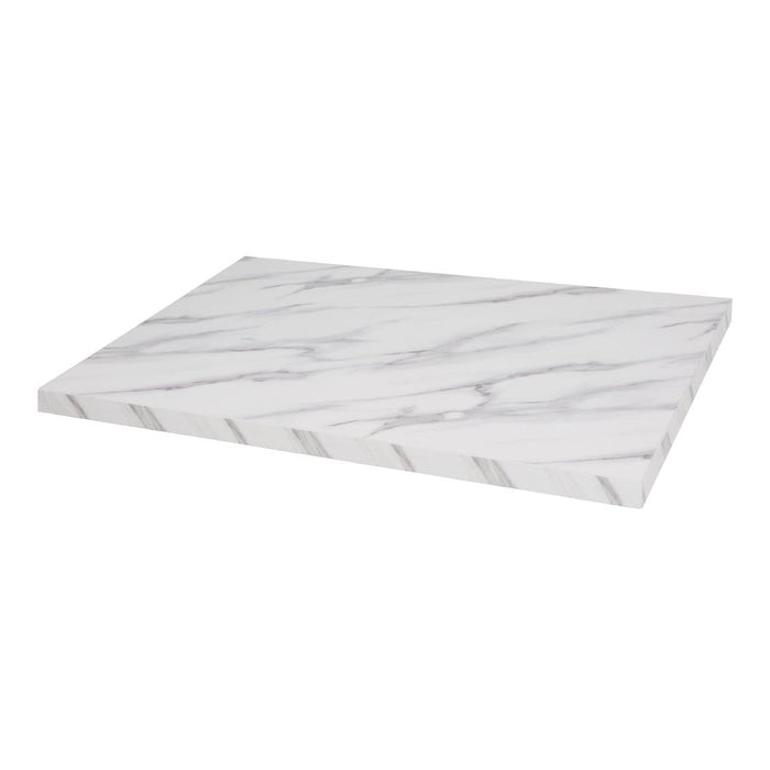 Bolero Pre-Drilled Rectangular Table Top Marble Effect 700mm Bolero