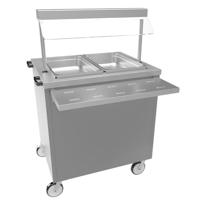 2 x 1/1 GN Bain Marie. 2.2kW. With Heated Gantry & Tray Slide
