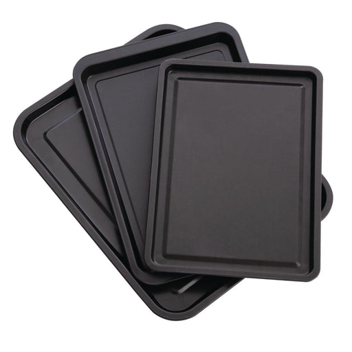Set includes 313mm, 347mm and 385mm steel trays