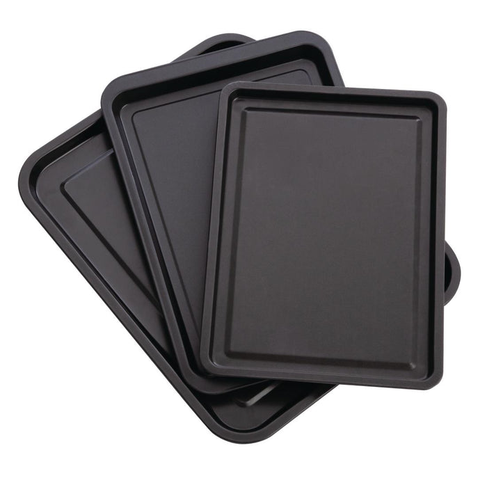 Set includes 313mm, 347mm and 385mm steel trays