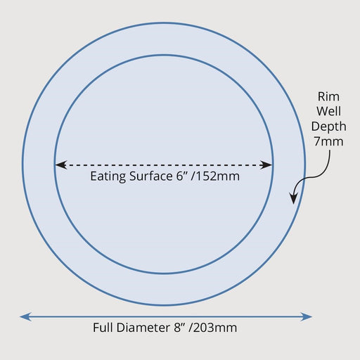 Olympia Heritage Raised Rim Plates Blue 203mm (4 Pack) Olympia