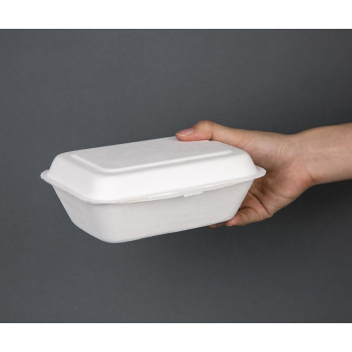 Fiesta Compostable Bagasse Hinged Food Containers 183mm (250 Pack) Fiesta Compostable