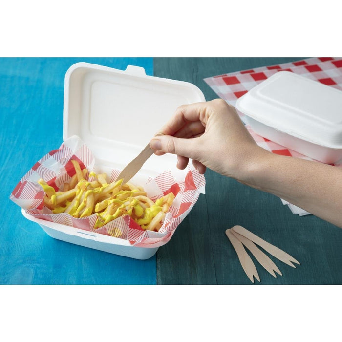 Fiesta Compostable Bagasse Hinged Food Containers 183mm (250 Pack) Fiesta Compostable