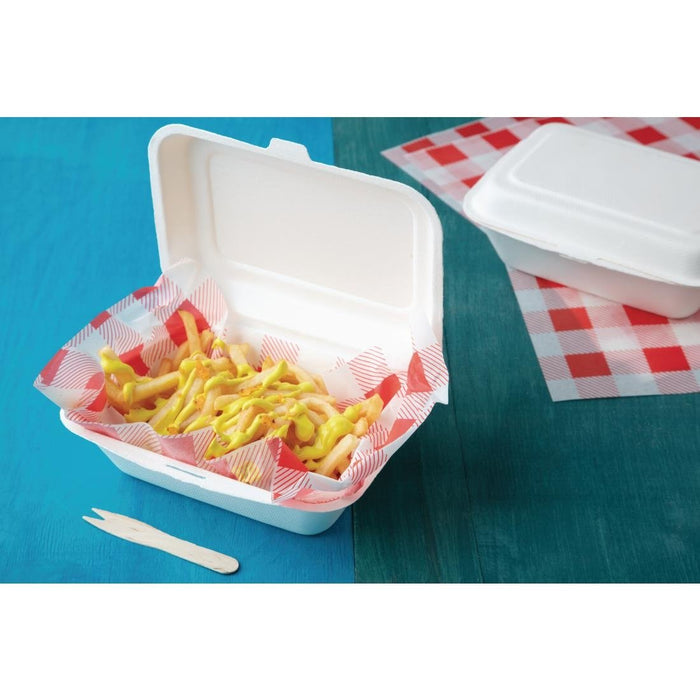Fiesta Compostable Bagasse Hinged Food Containers 183mm (250 Pack) Fiesta Compostable