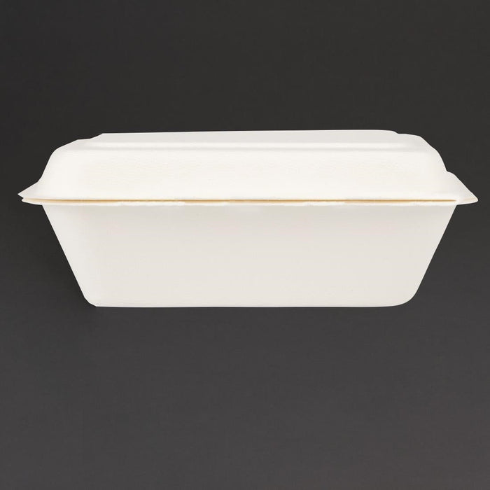 Fiesta Compostable Bagasse Hinged Food Containers 183mm (250 Pack) Fiesta Compostable
