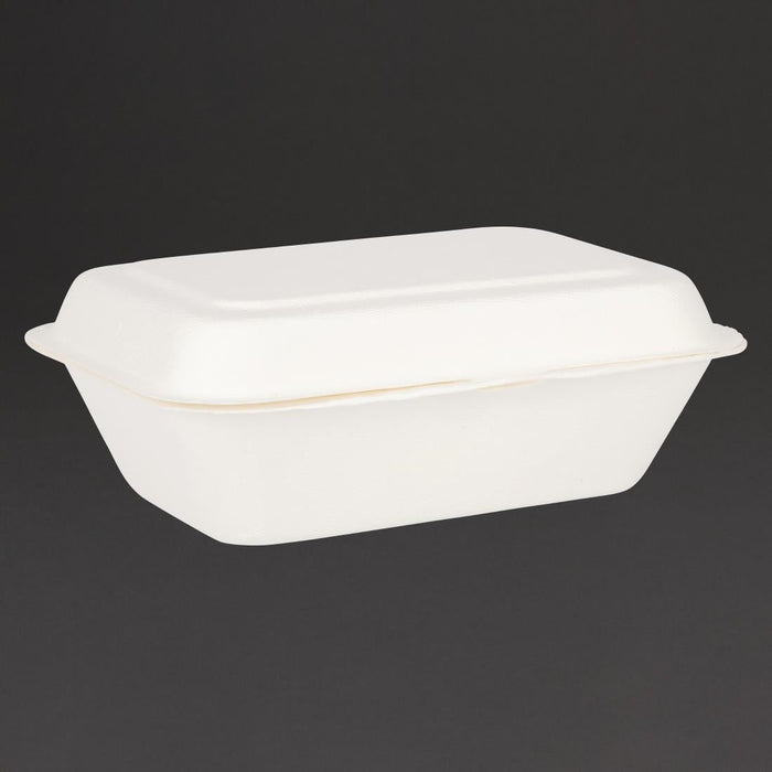 Fiesta Compostable Bagasse Hinged Food Containers 183mm (250 Pack) Fiesta Compostable