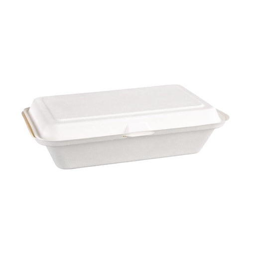 Fiesta Compostable Bagasse Hinged Food Containers 248mm (250 Pack) Fiesta Compostable