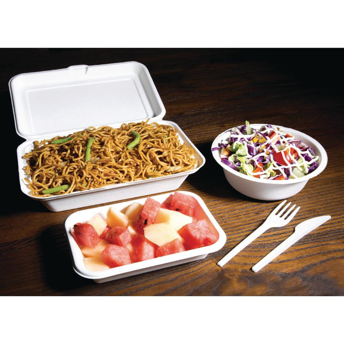Fiesta Compostable Bagasse Hinged Food Containers 248mm (250 Pack) Fiesta Compostable
