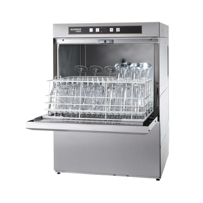 500x500mm basket. Up to 60 racks/hr. Drain pump & water softener. 25A. 1 Phase hardwired