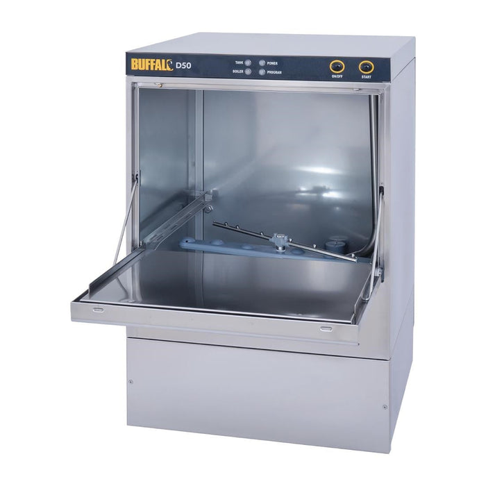 Buffalo Undercounter Dishwasher with Drain Pump 500m x 500mm Baskets Buffalo