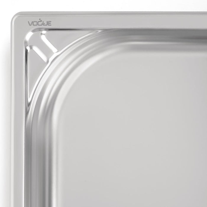 Vogue Heavy Duty Stainless Steel 1/2 Gastronorm Tray 40mm Vogue