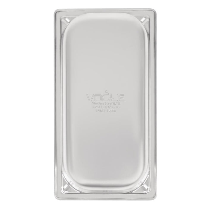 Vogue Heavy Duty Stainless Steel 1/3 Gastronorm Tray 65mm Vogue