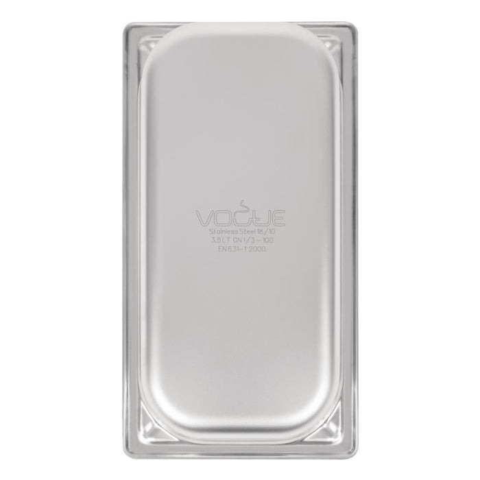 Vogue Heavy Duty Stainless Steel 1/3 Gastronorm Tray 100mm Vogue