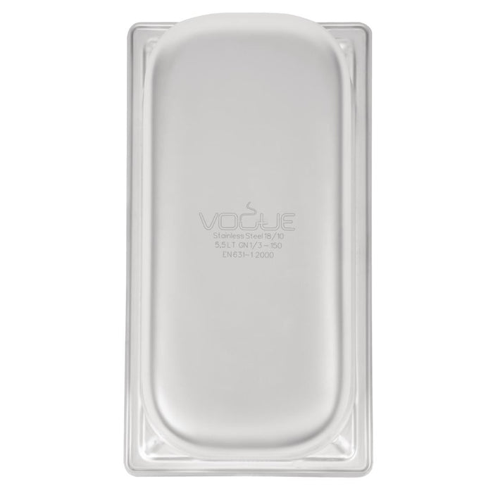 Vogue Heavy Duty Stainless Steel 1/3 Gastronorm Tray 150mm Vogue