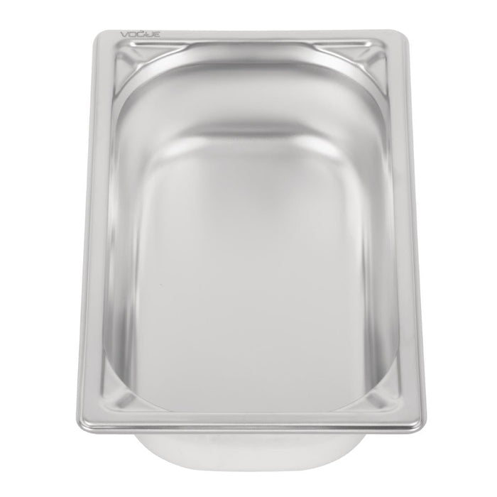Vogue Heavy Duty Stainless Steel 1/4 Gastronorm Tray 65mm Vogue