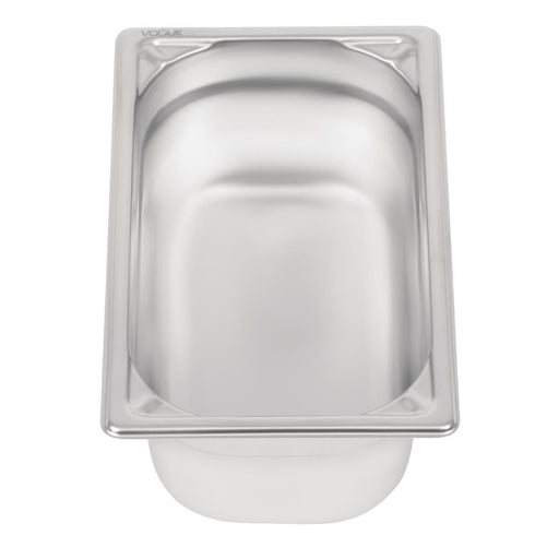 Vogue Heavy Duty Stainless Steel 1/4 Gastronorm Tray 100mm Vogue