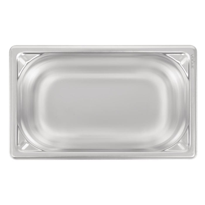 Vogue Heavy Duty Stainless Steel 1/4 Gastronorm Tray 150mm Vogue