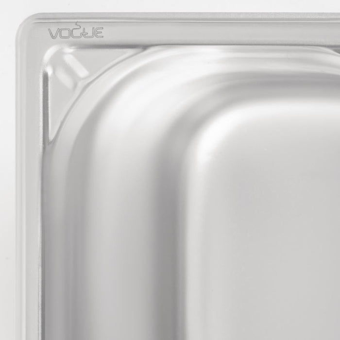 Vogue Heavy Duty Stainless Steel 1/4 Gastronorm Tray 150mm Vogue