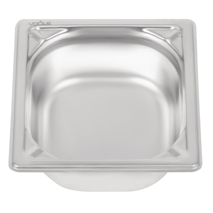 Vogue Heavy Duty Stainless Steel 1/6 Gastronorm Tray 65mm Vogue