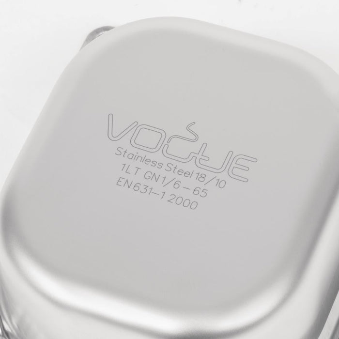 Vogue Heavy Duty Stainless Steel 1/6 Gastronorm Tray 65mm Vogue