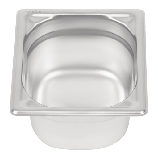 Vogue Heavy Duty Stainless Steel 1/6 Gastronorm Tray 100mm Vogue