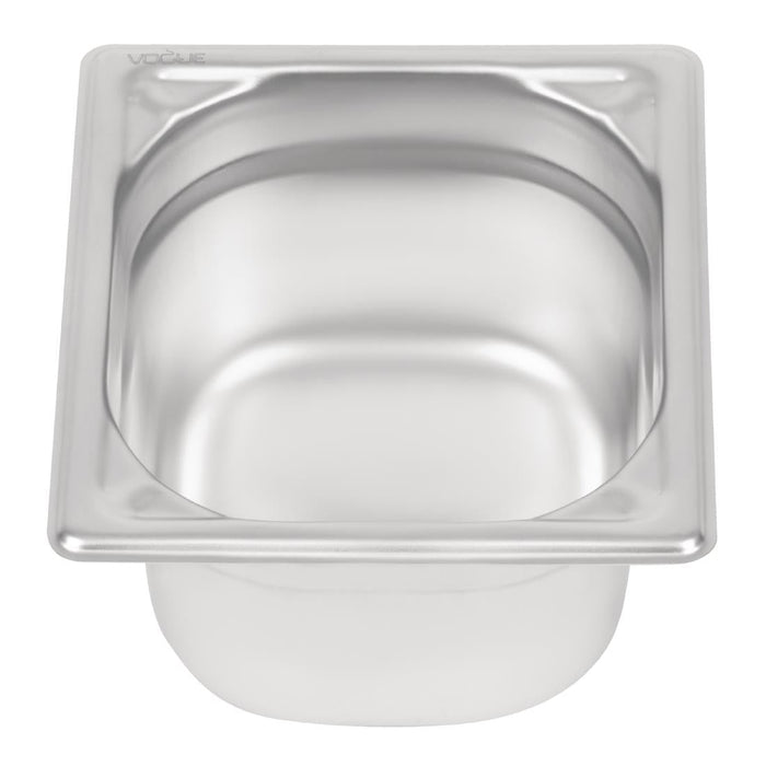 Vogue Heavy Duty Stainless Steel 1/6 Gastronorm Tray 100mm Vogue