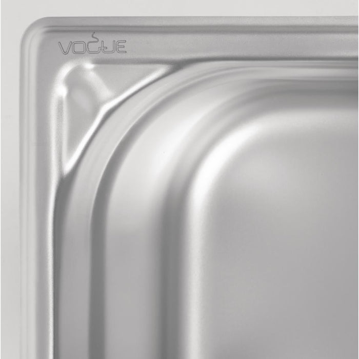 Vogue Heavy Duty Stainless Steel 1/6 Gastronorm Tray 100mm Vogue