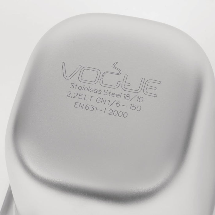 Vogue Heavy Duty Stainless Steel 1/6 Gastronorm Tray 150mm Vogue