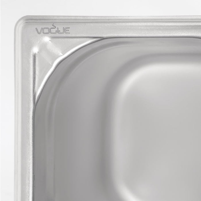 Vogue Heavy Duty Stainless Steel 1/6 Gastronorm Tray 200mm Vogue