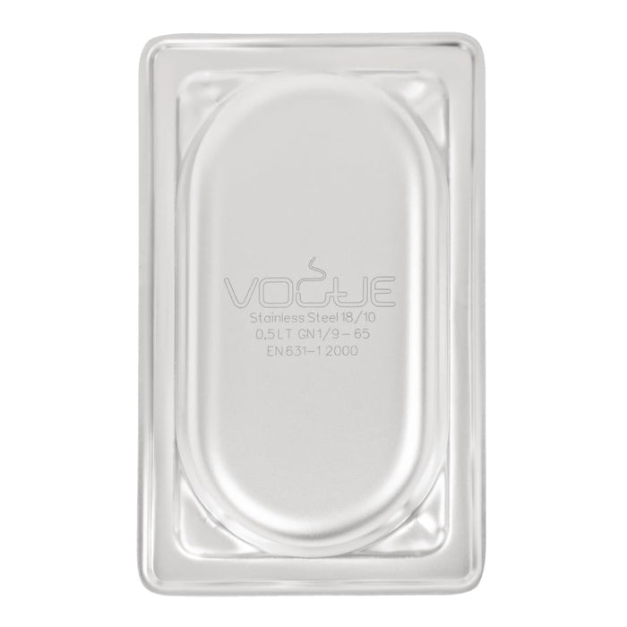 Vogue Heavy Duty Stainless Steel 1/9 Gastronorm Tray 65mm Vogue
