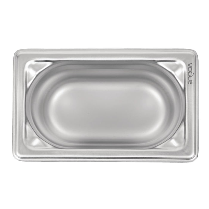 Vogue Heavy Duty Stainless Steel 1/9 Gastronorm Tray 100mm Vogue