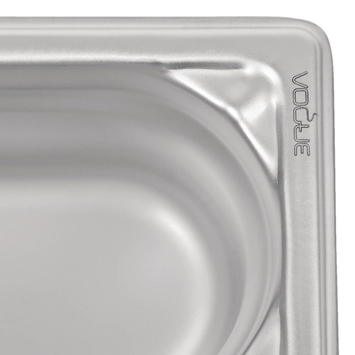 Vogue Heavy Duty Stainless Steel 1/9 Gastronorm Tray 100mm Vogue