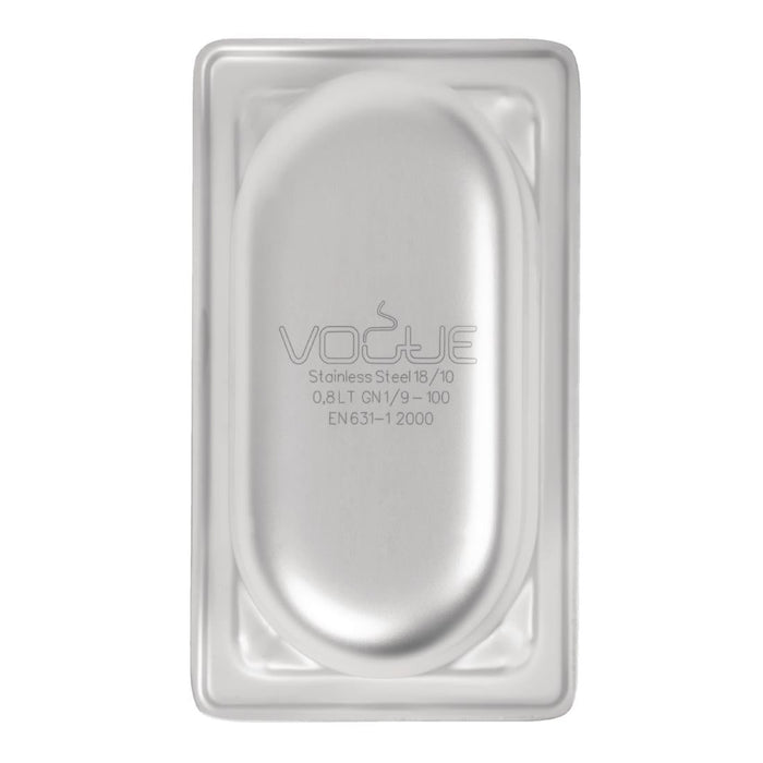 Vogue Heavy Duty Stainless Steel 1/9 Gastronorm Tray 100mm Vogue