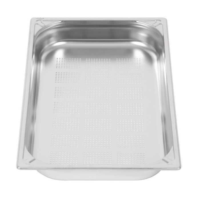 Vogue Heavy Duty Stainless Steel Perforated 1/1 Gastronorm Tray 65mm Vogue