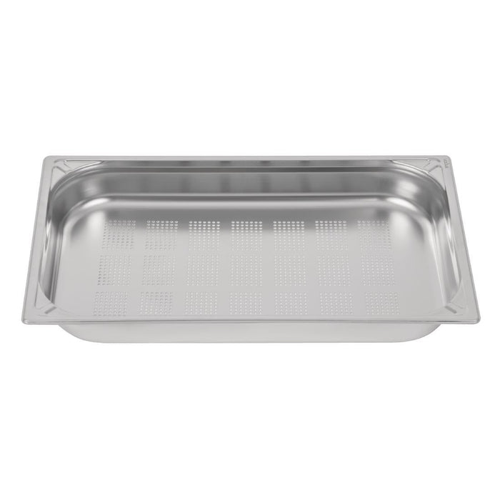 Vogue Heavy Duty Stainless Steel Perforated 1/1 Gastronorm Tray 65mm Vogue