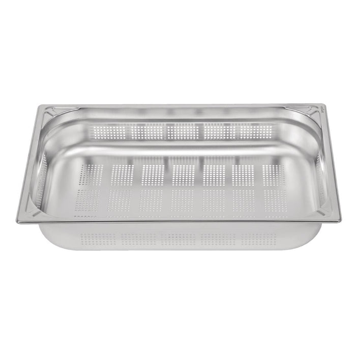 Vogue Heavy Duty Stainless Steel Perforated 1/1 Gastronorm Tray 100mm Vogue