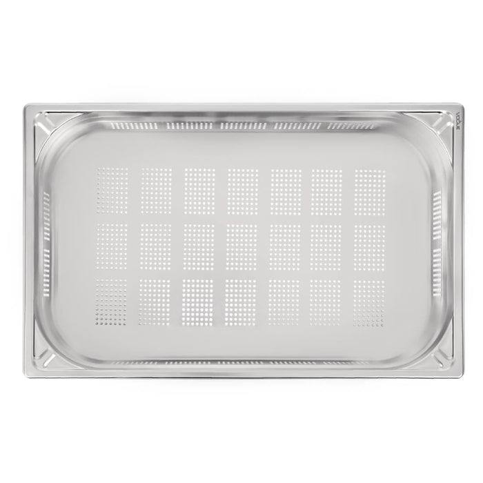 Vogue Heavy Duty Stainless Steel Perforated 1/1 Gastronorm Tray 100mm Vogue