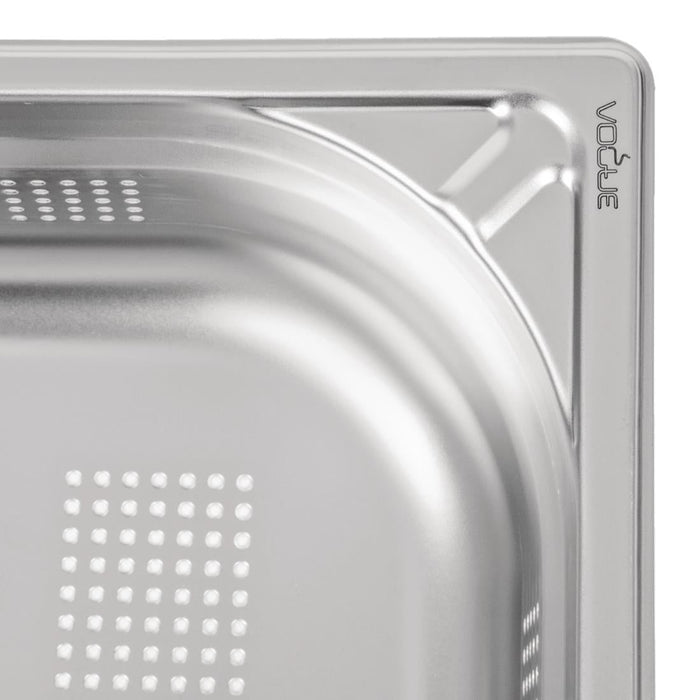 Vogue Heavy Duty Stainless Steel Perforated 1/1 Gastronorm Tray 100mm Vogue