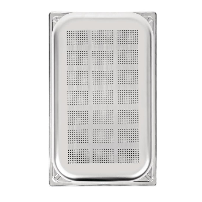 Vogue Heavy Duty Stainless Steel Perforated 1/1 Gastronorm Tray 100mm Vogue
