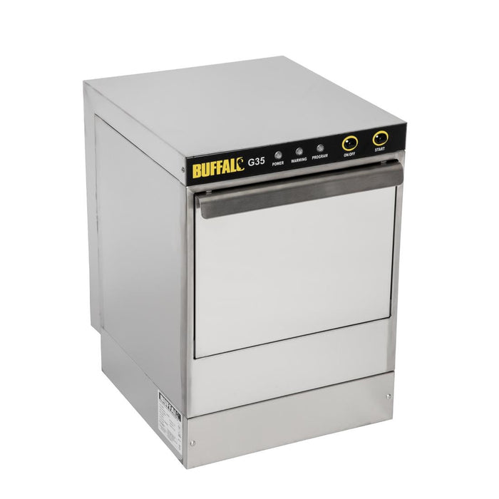 350x350mm basket. Up to 25 racks/hr. Gravity Drain