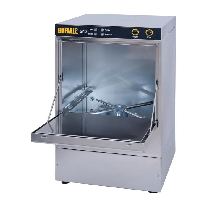Buffalo Undercounter Glasswasher with Drain Pump 400x400mm Baskets Buffalo