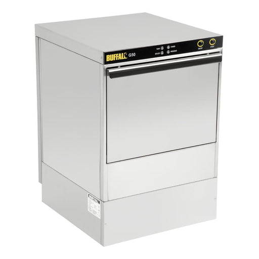 Buffalo Undercounter Glasswasher with Drain Pump 500x500mm Baskets Buffalo
