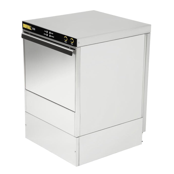 Buffalo Undercounter Glasswasher with Drain Pump 500x500mm Baskets Buffalo